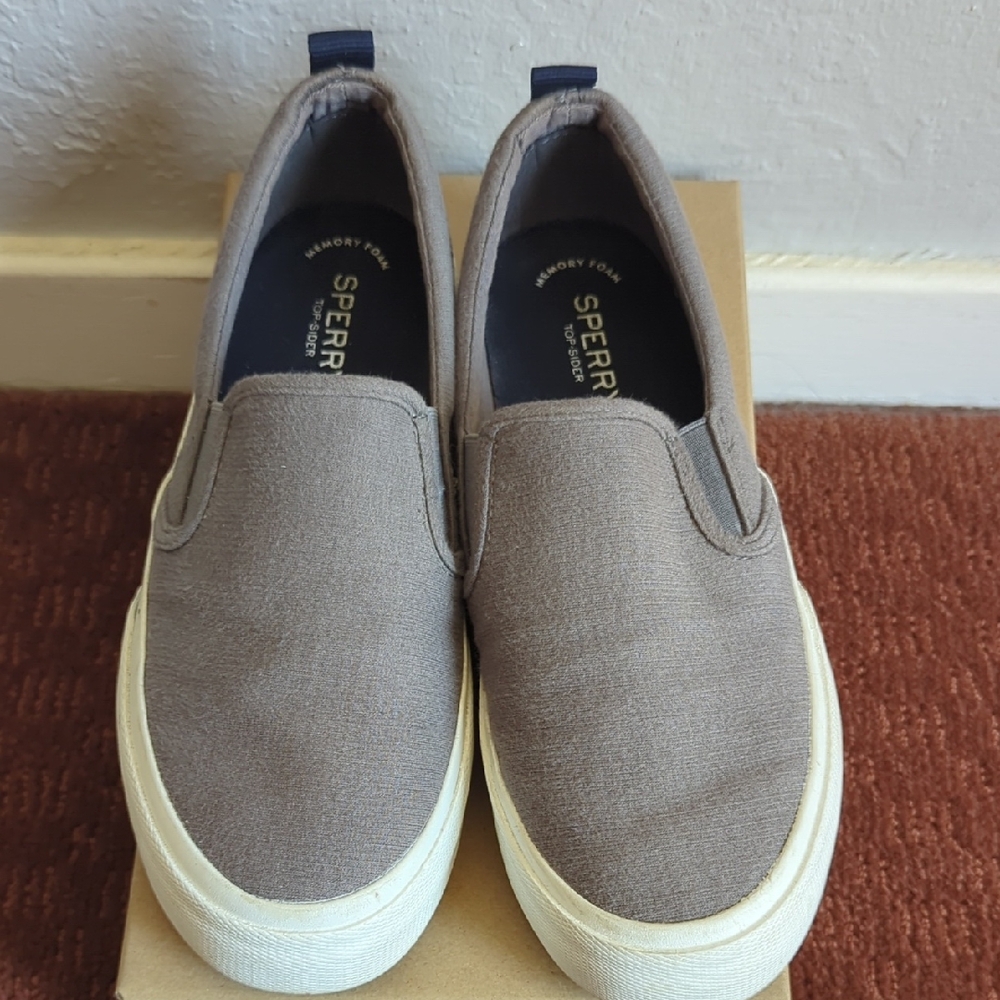 Sperry Gray Loafers Slip-Ons Casual Comfort